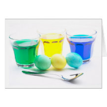 Green Yellow and Blue Eggs Greeting Cards