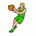 Green yellow basketball player