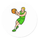 Green yellow basketball player