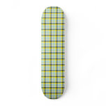 Green Yellow Blue Black Plaid Skate Board Deck
