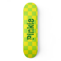 Green & Yellow Checkered Pinkie skateboards by craziiikris10 Green & Yellow Checkered Pinkie skateboards