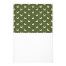 Green Yellow Crab Pattern Stationery