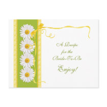 Green Yellow Daisy Recipe Card for the Bride Postcard