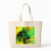 Green Yellow Original Abstract Tote Bags
