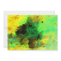 Green Yellow Original Abstract Invitation