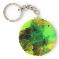 Green Yellow Original Abstract Key Chains