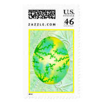 Green & Yellow Painted Egg postage