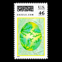 Green & Yellow Painted Egg postage