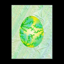 Green & Yellow Painted Egg postcards