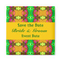 green yellow pink save the date magnets by DonnaGraysonAbstract green yellow pink save the date magnets