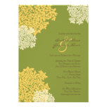 Green & Yellow Queen Annes Lace Wedding Invitation