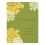 Green & Yellow Queen Anne's Lace Wedding RSVP Custom Invitations