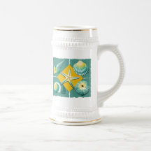 Green & Yellow Seashells Mugs