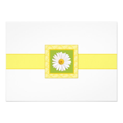 Green Yellow Shasta Daisy Birthday Invitation