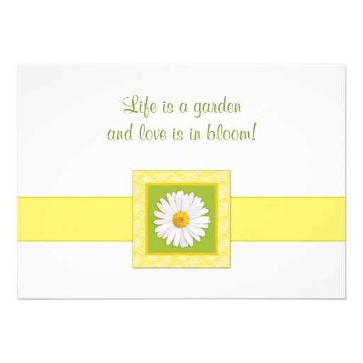 Green Yellow Shasta Daisy Bridal Shower Invitation