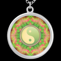 Green Yin Yang Geometric Aura Necklace