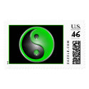 Green Yin & Yang postage