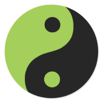 Green Yin Yang Sticker