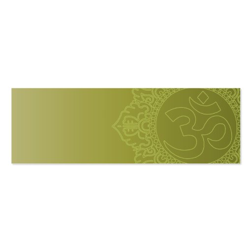 Green Yoga - Skinny Business Card Templates (back side)