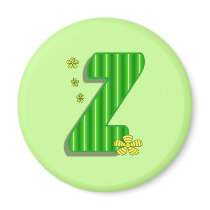 Green Z Monogram magnets by DonnaGrayson Green Z Monogram magnets