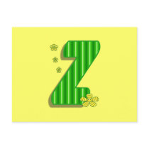 Green Z Monogram postcards