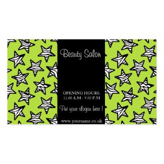 Green zebra stars Design Business Card