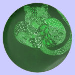 Green Zentangle leopard plates