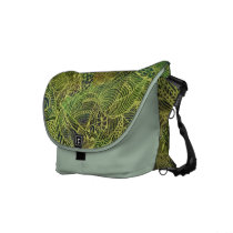 Green Zentangle Courier Bags