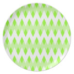 Green Zigzag Pattern with Diamond Shapes. plates