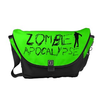 Green Zombie Apocalypse Messenger Bag rickshaw_messengerbag