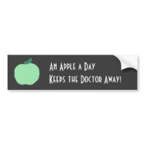 greenapple, An Apple a Day , Keeps the Doctor A... bumper stickers by jenniekurono greenapple, An Apple a Day , Keeps the Doctor A... bumper stickers