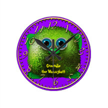 Greendle the Wuzzybutt Kids' Fun Cartoon Clock