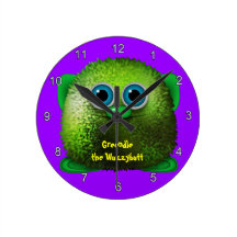 Greendle the Wuzzybutt Kids' Fun Cartoon Clock
