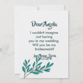 Greenery Floral Gold Foil Leaves Bridesmaid Invitation Zazzle