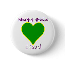 greenheart, Mental illness, I Care! buttons by norabrameld greenheart, Mental illness, I Care! buttons