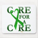 GreenHeartRibbonCareCureDark mousepads