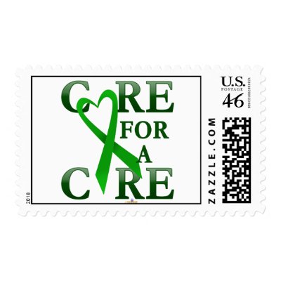 GreenHeartRibbonCareCureDark Stamp by awareness