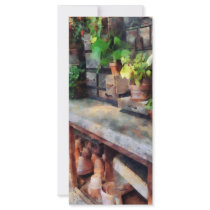 Greenhouse with Flowerpots Rack Cards