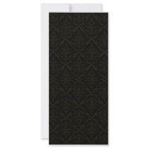 Greenish Damask pattern on dark background Rack Card Template