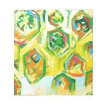 Greenish Raw Hexagons (geometric expressionism) Note Pads