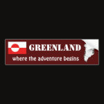 Greenland Flag Map Text Bumper Sticker