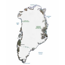 Greenland Flag and Map T-Shirt