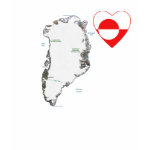 Greenland Flag Heart + Map Fitted AA T-Shirt
