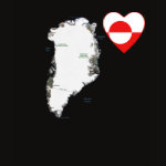 Greenland Flag Heart Map Fitted AA T-Shirt