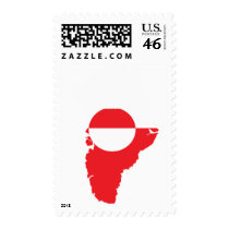 Greenland flag map postage