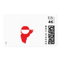 Greenland flag map postage
