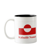 Greenland Flag with Name in Kalaallisut mugs