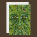Greenman Holly Christmas Invitation invitations