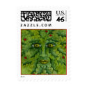 Greenman Holly Postage Stamp by 13BlackCatsDesigns Greenman Holly Postage Stamp