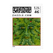 Greenman Holly Postage Stamp